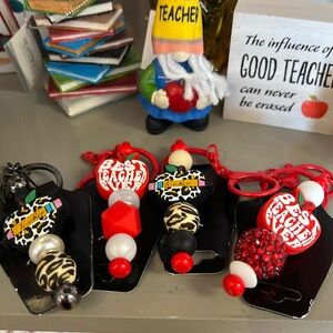 Teacher keychains hand beaded sold separately